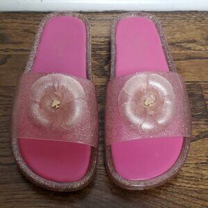 KATE SPADE Glitter Jelly Plastic Slide Sandals - 10